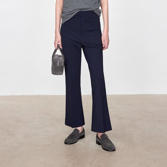 CHICJOC Navy High-Waist Tailored Cropped Pants — in Navy Size 40 - Picture 6 of 16